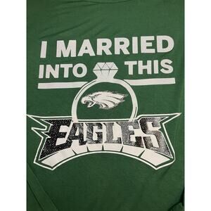 Eagles Fan Wife Women's Decal Long Sleeve Shirt Sz 2XL Modal Blend Kelly Green
